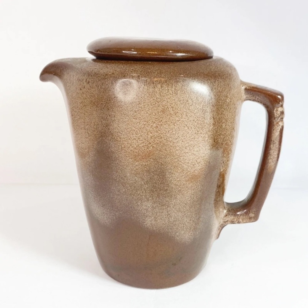 Frankoma Brown Satin Coffee/Tea/Cider Pot With Lid 1950s